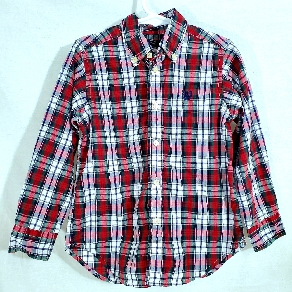 Chaps Red & Green Plaid Boy's Shirt